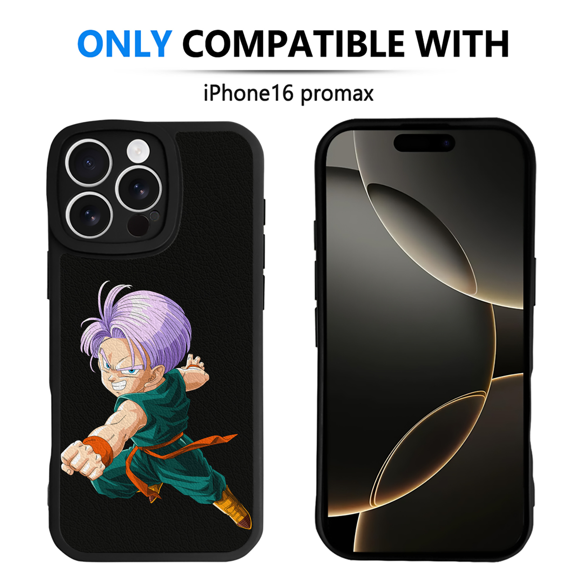 （画像用） ドラゴンボール トランクス（Torankusu）DRAGON BALL Trunks 【iPhone 16シリーズ対応】シリコンスマホケース（レザー調） 材質：シリコン